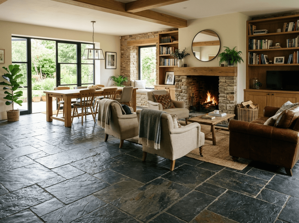 Пол из сланца